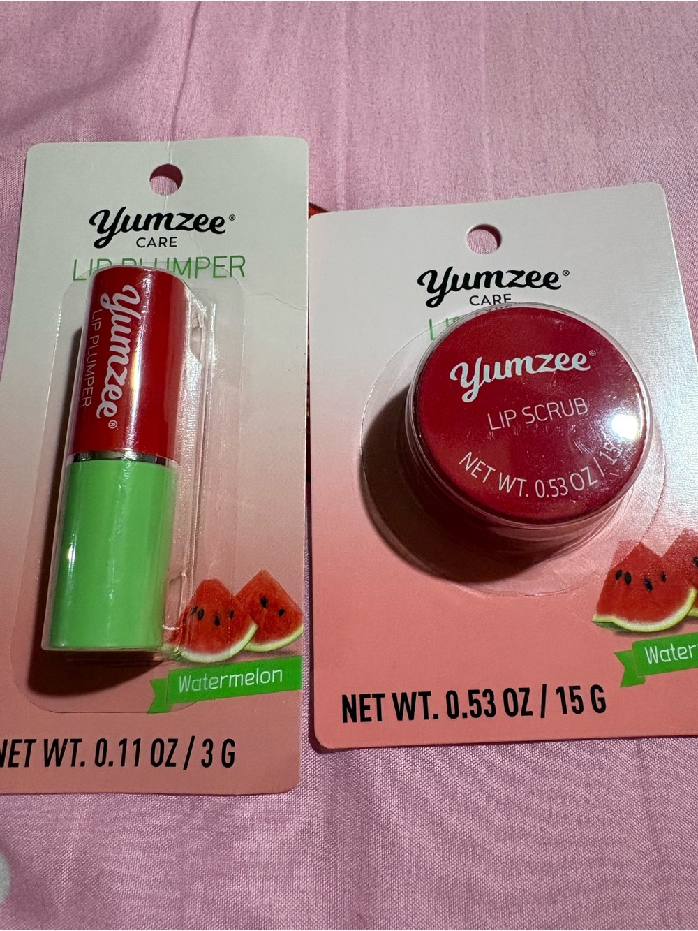 Watermelon Lip Plumper & Lip Scrub Set - Red/Green